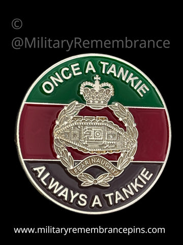 Royal Tank Regiment RTR Once A Tankie Colours Lapel Pin