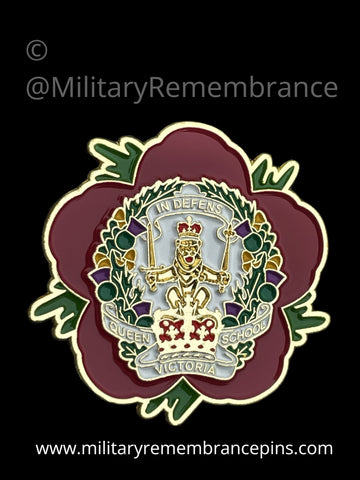 Queen Victoria School QVS  Remembrance Flower Lapel Pin