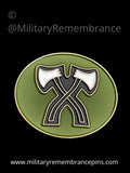Crossed Axes Assault Pioneer Skill Award Lapel Pin