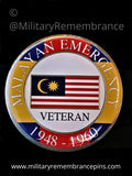 Malayan Emergency Veteran Colours Lapel Pin